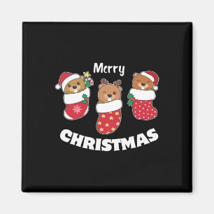 Cute Beavers i julklapp för jul Magnet
