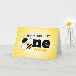 Cute Bee 1:a födelsedagskortet Kort