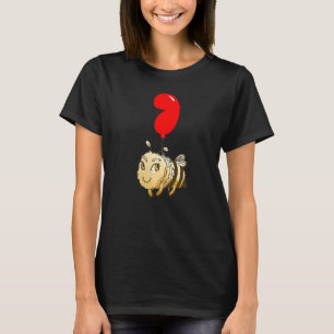 Cute Bee 7:e Birthday Kids Balloon Party T Shirt