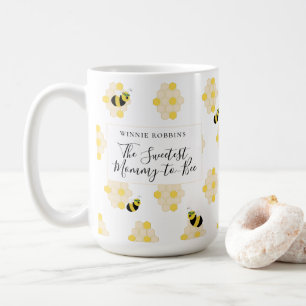 Cute Bee and Honeycomb Mamma till Bee Baby Shower Kaffemugg