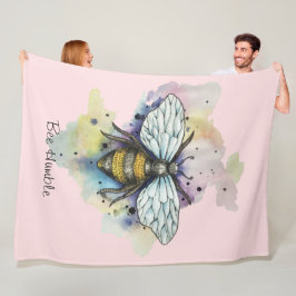 Cute Bee and Rainbow Tvättar Fleece Blanket