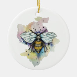 Cute Bee and Rainbow Tvättar Julgransprydnad Keramik