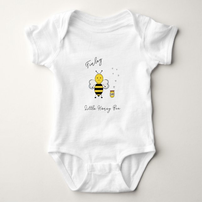 Cute Bee Baby-growth/Bodydräkt Baby BodykostyAnpas T Shirt (Framsida)