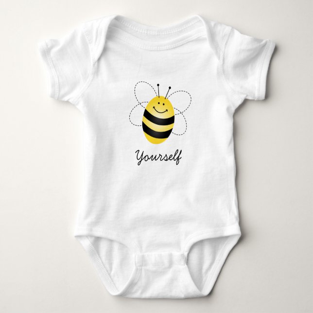 Cute Bee Baby Jersey Bodykostym T Shirt (Framsida)