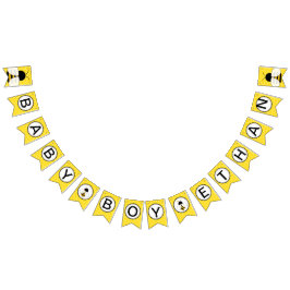 Cute Bee Baby Shower Bunting Flagga för Pojke