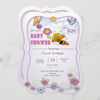 Cute Bee Baby Shower Invitation. It is a boy! Inbjudningar
