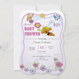 Cute Bee Baby Shower Invitation. It is a boy! Inbjudningar