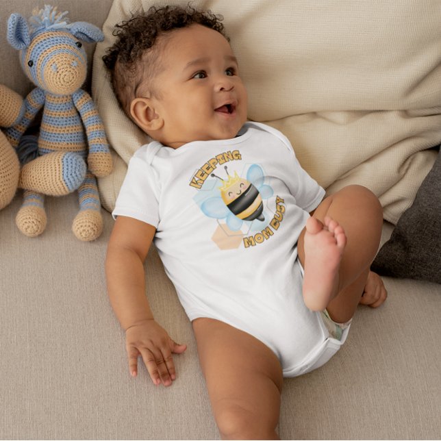 Cute Bee, behålla Mamma Busy Boy Baby Bodykostym T Shirt (Skapare uppladdad)