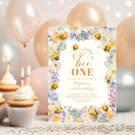 Cute Bee Birthday Inbjudningar