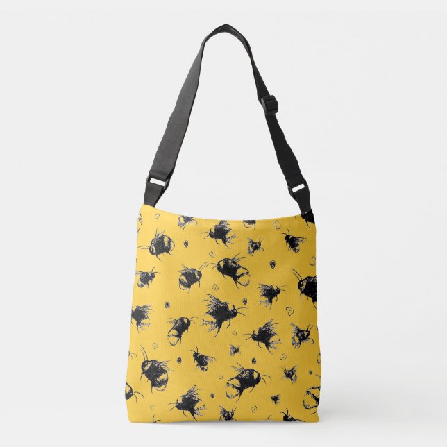 Cute Bee Crossbody Bag för Nature Älskare Axelväska (Framsida)