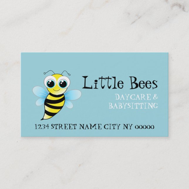 Cute Bee Daycare & Babysit Service Visitkort (Framsida)