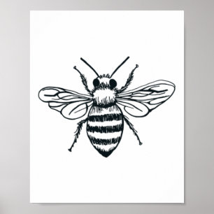 Cute Bee För manar Women Boy Graphic Animal Bee Poster