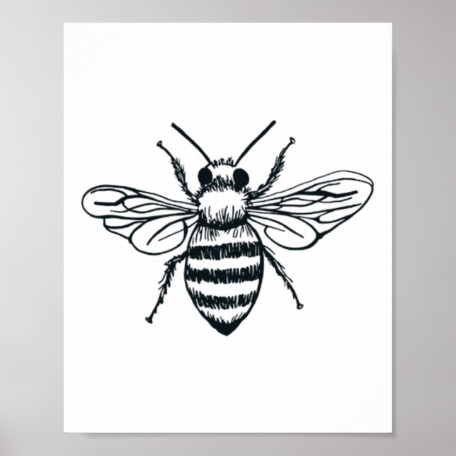 Cute Bee För manar Women Boy Graphic Animal Bee Poster (Framsidan)