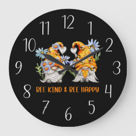 cute bee gnome insect lovers word art stor klocka