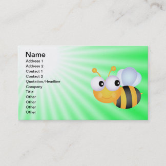 Cute Bee; Grönt Visitkort
