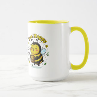 Cute Bee Happy Illustration - Sweet as Honey Desig Mugg