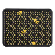 Cute Bee honey Comb Mönster Black Gult
