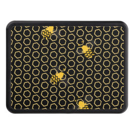 Cute Bee honey Comb Mönster Black Gult Dragkroksskydd