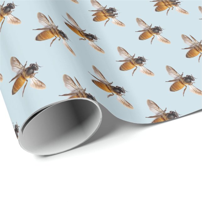 Cute Bee honeybee bumblebee bin mönster Presentpapper (Rullad Hörn)