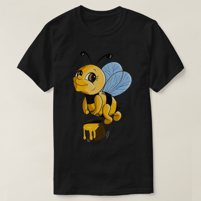 Cute Bee Honeycomb Bebiodlingsgåft T Shirt (Design framsida)