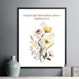 Cute Bee inspirational Bible Verse Wall Art Poster