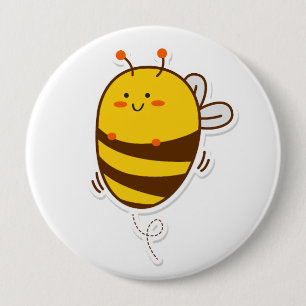 Cute Bee Kawaii Teckning Knapp