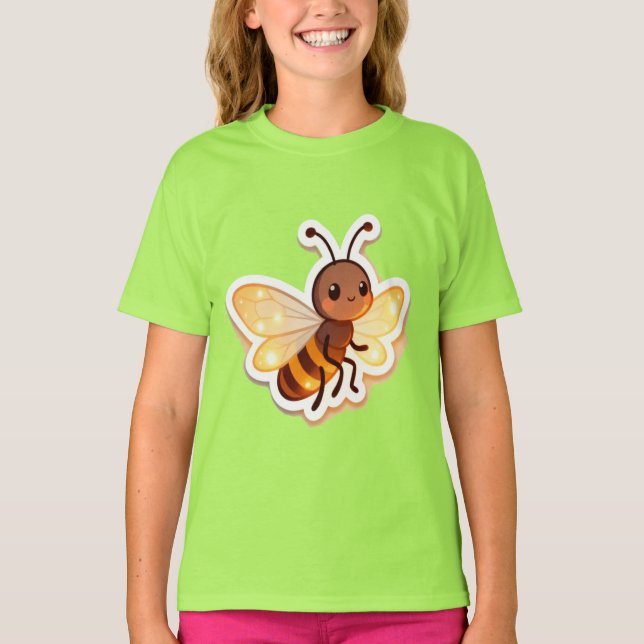Cute Bee Kids T-Shirt – Adorable Cartoon Bee (Framsida)