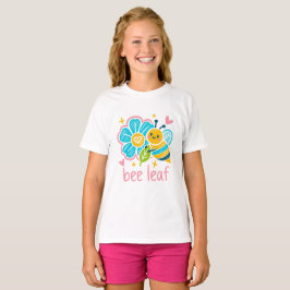 Cute Bee Leaf l Pun Crayon little sister's gift T Shirt