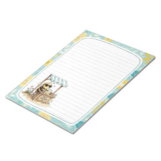 Cute Bee Lemonade Stand Full Page Lined Stationery Anteckningsblock