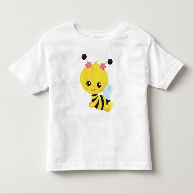 Cute Bee, Little Bee, honey Bee, Flowers T Shirt (Framsida)