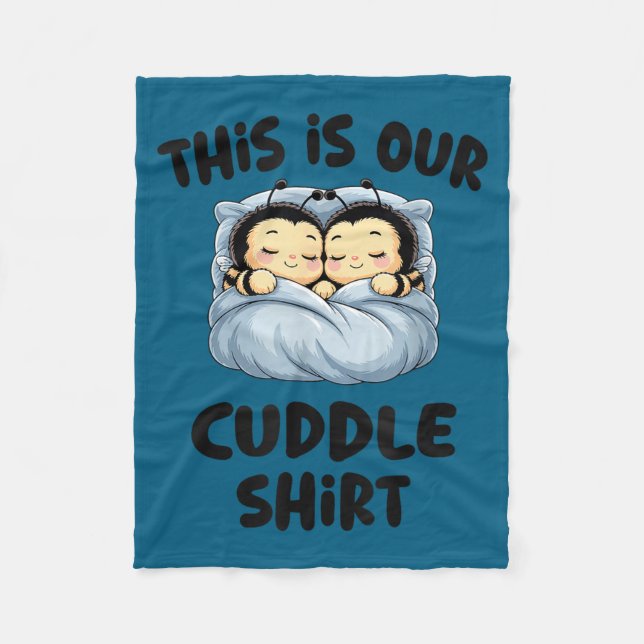 Cute Bee Lovers This Is Our Cuddle  Fleecefilt (Framsidan)