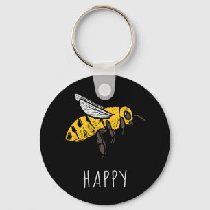 Cute Bee Lycklig Anpassningsbar Nyckelring