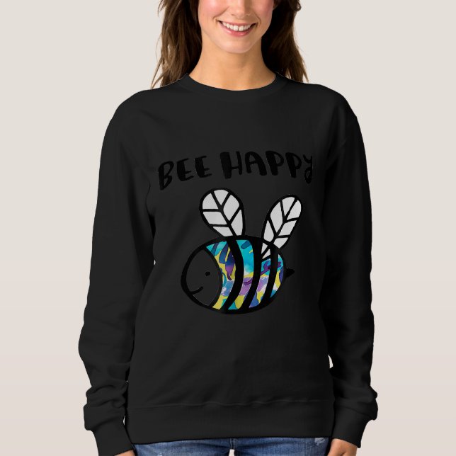 Cute Bee Lycklig Buzzing honey Bumblebee te T Shirt (Framsida)