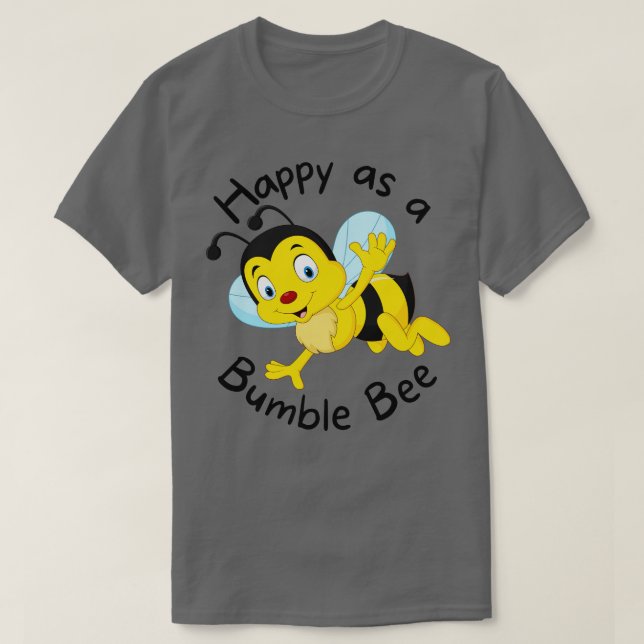 Cute Bee Lycklig Humla 1 T Shirt (Design framsida)
