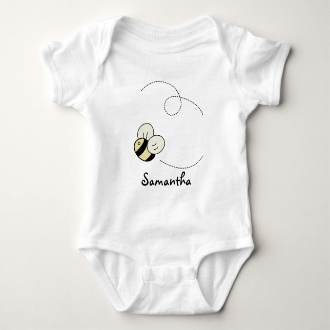 Cute Bee Lycklig Humla Baby Creeper Tee (Framsida)