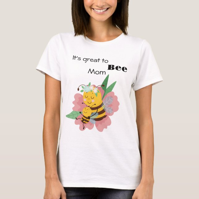 Cute Bee mamma citerad T Shirt (Framsida)