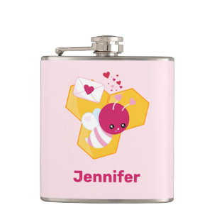 Cute Bee med Rosa Valentine Hearts Fickplunta