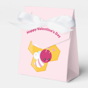 Cute Bee med Rosa Valentine Hearts Presentaskar