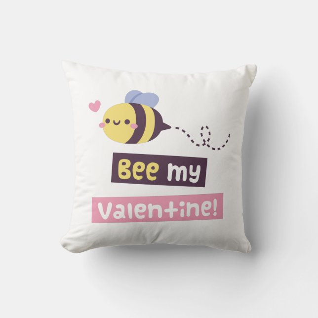 Cute Bee min Valentine, var min Valentine Kudde (Framsida)