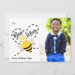 Cute Bee Mine Classroom Photo Valentines day Julkort