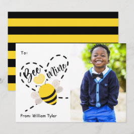 Cute Bee Mine Classroom Photo Valentines day Julkort