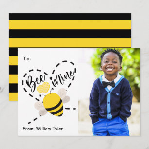Cute Bee Mine Classroom Photo Valentines day Julkort