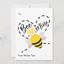 Cute Bee Mine Classroom Valentines day Julkort