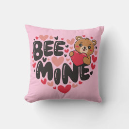 Cute Bee Mine Teddy Bear Valentine's Day Kudde