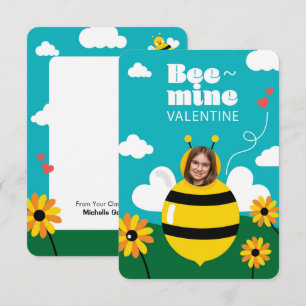 Cute Bee Mine Valentine Day Card-för barn Tack Kort