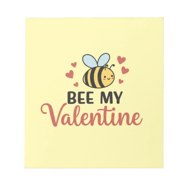 Cute Bee My Valentine Anteckningsblock (Framsida)