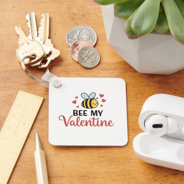 Cute Bee My Valentine Nyckelring (Skrivbord)