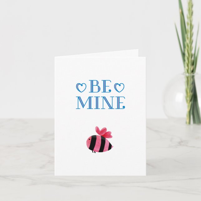 Cute Bee Pun Funny Valentine-kort Kort (Framsida)