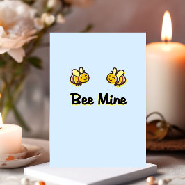 Cute Bee Retro Humla Light-Färg Julkort