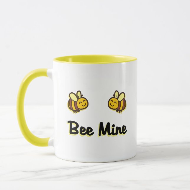 Cute Bee Retro Humla Light-Färg Mugg (Vänster)
